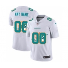 Men's Miami Dolphins Custom White Team Logo Dual Overlap Limited Football Jersey