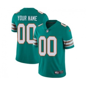 Men's Miami Dolphins Customized Aqua Green Alternate Vapor Untouchable Custom Limited Football Jersey