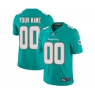 Men's Miami Dolphins Customized Aqua Green Team Color Vapor Untouchable Custom Limited Football Jersey