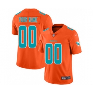 Men's Miami Dolphins Customized Orange Stitched Football Limited Inverted Legend Jersey