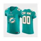 Men's Dolphins Custom Aqua Green Football Team Big Logo Fashion Vapor Elite Jersey