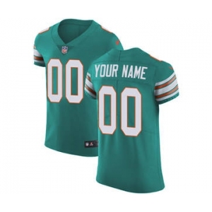 Men's Miami Dolphins Customized Aqua Green Alternate Vapor Untouchable Custom Elite Football Jersey