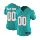 Women's Miami Dolphins Customized Aqua Green Home Jersey