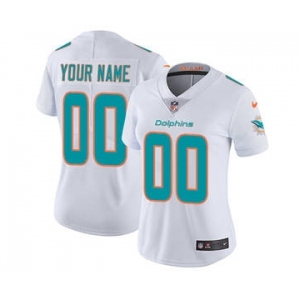 Women's Miami Dolphins Customized White Road Jersey