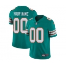 Youth Miami Dolphins Customized Aqua Green Alternate Custom Football Jersey