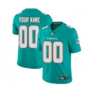 Youth Miami Dolphins Customized Aqua Green Team Color Custom Football Jersey