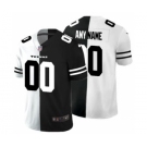 Men's Houston Texans Custom Black V White Peace Split Vapor Untouchable Limited Football Jersey