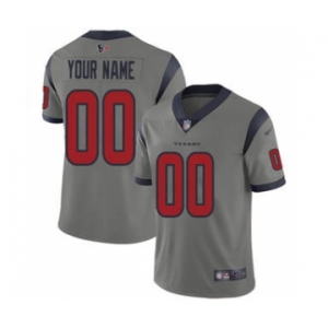 Men's Houston Texans Customized Gray Stitched Football Limited Inverted Legend Jersey