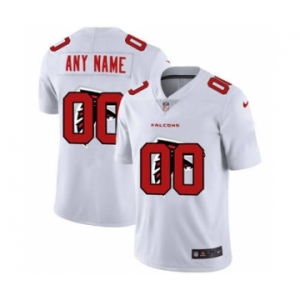 Men's Atlanta Falcons Custom White Team Logo Dual Overlap Limited Football Jersey