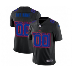 Men's New York Giants Custom Team Logo Dual Overlap Limited Football Jersey Black