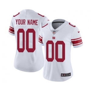 Women's New York Giants Customized White Road Jersey