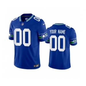Men's Seattle Seahawks Active Player Custom Royal 2023 F.U.S.E. Vapor Limited Throwback Stitched Jersey
