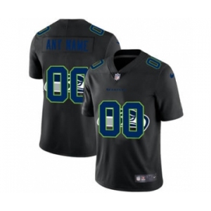 Men's Seattle Seahawks Custom Team Logo Dual Overlap Limited Football Jersey Black