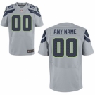 Mens Seattle Seahawks Nike Gray Custom Elite Jersey