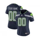 Women's Seattle Seahawks Customized Navy Blue Home Jersey