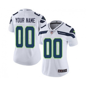 Women's Seattle Seahawks Customized White Road Jersey