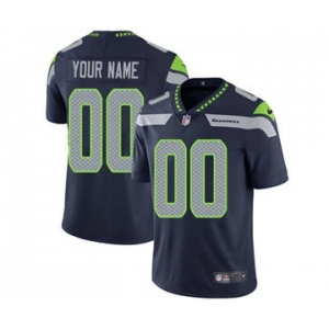 Youth Seattle Seahawks Customized Navy Blue Team Color Custom Football Jersey