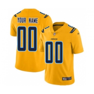 Men's Los Angeles Chargers Customized Gold Stitched Football Limited Inverted Legend Jersey
