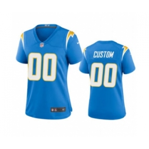 Women's Chargers Powder Blue Custom 2020 New Football Game Jersey