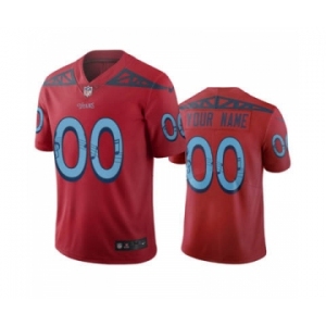 Men's Titans Customized Vapor Limited City Edition Red Jersey