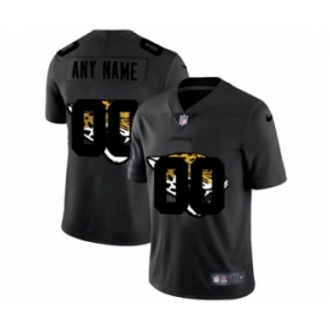 Men's Jacksonville Jaguars Custom Team Logo Dual Overlap Limited Football Jersey Black