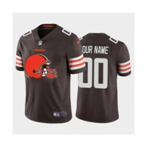 Men's Browns Custom Brown Football Team Big Logo Fashion Vapor Limited Jersey