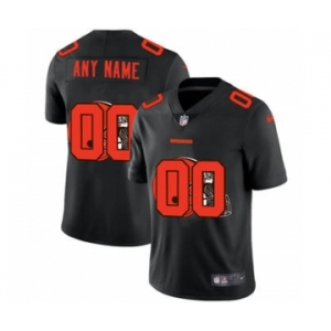 Men's Cleveland Browns Custom Team Logo Dual Overlap Limited Football Jersey Black