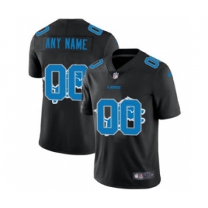 Men's Detroit Lions Custom Team Logo Dual Overlap Limited Football Jersey Black
