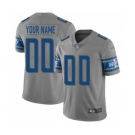 Men's Detroit Lions Customized Gray Stitched Football Limited Inverted Legend Jersey