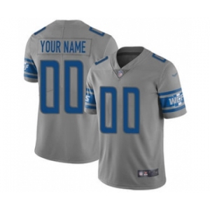 Men's Detroit Lions Customized Gray Stitched Football Limited Inverted Legend Jersey