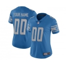 Women's Detroit Lions Blue Home Customized Jersey