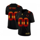 Men's Indianapolis Colts Custom Black Red Orange Stripe Vapor Limited Football Jersey