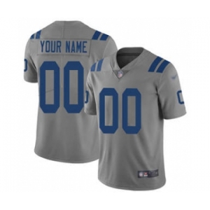 Men's Indianapolis Colts Customized Gray Stitched Football Limited Inverted Legend Jersey