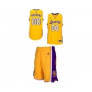 Basketball Los Angeles Lakers Custom Swingman Home Jerseys Suit - Gold