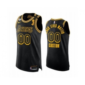 Men's LA Lakers Custom 2020 Finals Champions Black Mamba Gigi Patch Jersey BLM Edition