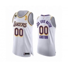 Men's Lakers Custom White Association 2020 Finals Champions KB Patch Jersey BLM Edition