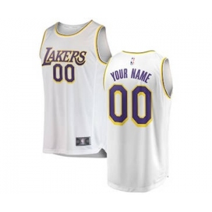 Men's Los Angeles Lakers White 2018-2019 Custom Basketball Jersey