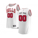 Men's Chicago Bulls White Custom Basketball Jersey - Association Edition