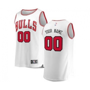 Men's Chicago Bulls White Custom Basketball Jersey - Association Edition