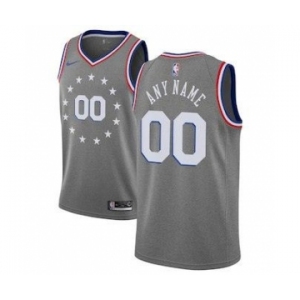Men's Philadelphia 76ers 2018-19 Swingman Custom Jersey - City Edition - Charcoal