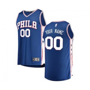 Men's Philadelphia 76ers Royal Custom Basketball Jersey - Icon Edition