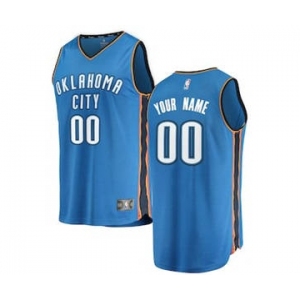 Men's Oklahoma City Thunder Blue Custom Basketball Jersey - Icon Edition