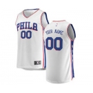 Men's Philadelphia 76ers White Custom Basketball Jersey - Association Edition