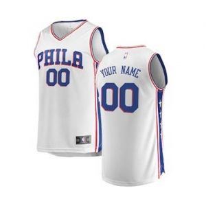 Men's Philadelphia 76ers White Custom Basketball Jersey - Association Edition