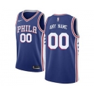 Philadelphia 76ers Blue Swingman Custom Basketball Jersey - Icon Edition