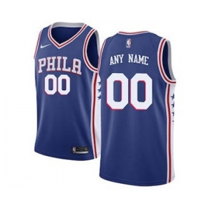 Philadelphia 76ers Blue Swingman Custom Basketball Jersey - Icon Edition
