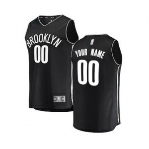Men's Brooklyn Nets Black Custom Basketball Jersey - Icon Edition