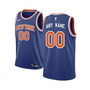 New York Knicks Blue Swingman Custom Basketball Jersey - Icon Edition