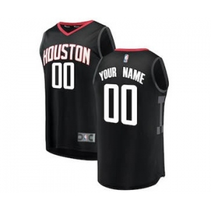 Men's Houston Rockets Black Custom Basketball Jersey - Statement Edition