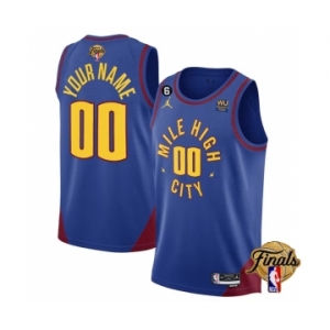 Men's Denver Nuggets Active Player Custom Blue 2023 Finals Statement Edition With NO.6 Patch Stitched Basketball Jersey